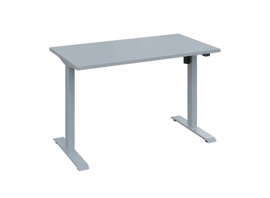 Flexi 27-12 výškově nastavitelný stůl, kovová podnož stříbrná, deska 25 mm, široký 1200 mm, šedá